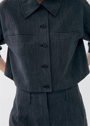 Ivalo 2/4 skjorte blazer Dark Grey Melange Object 